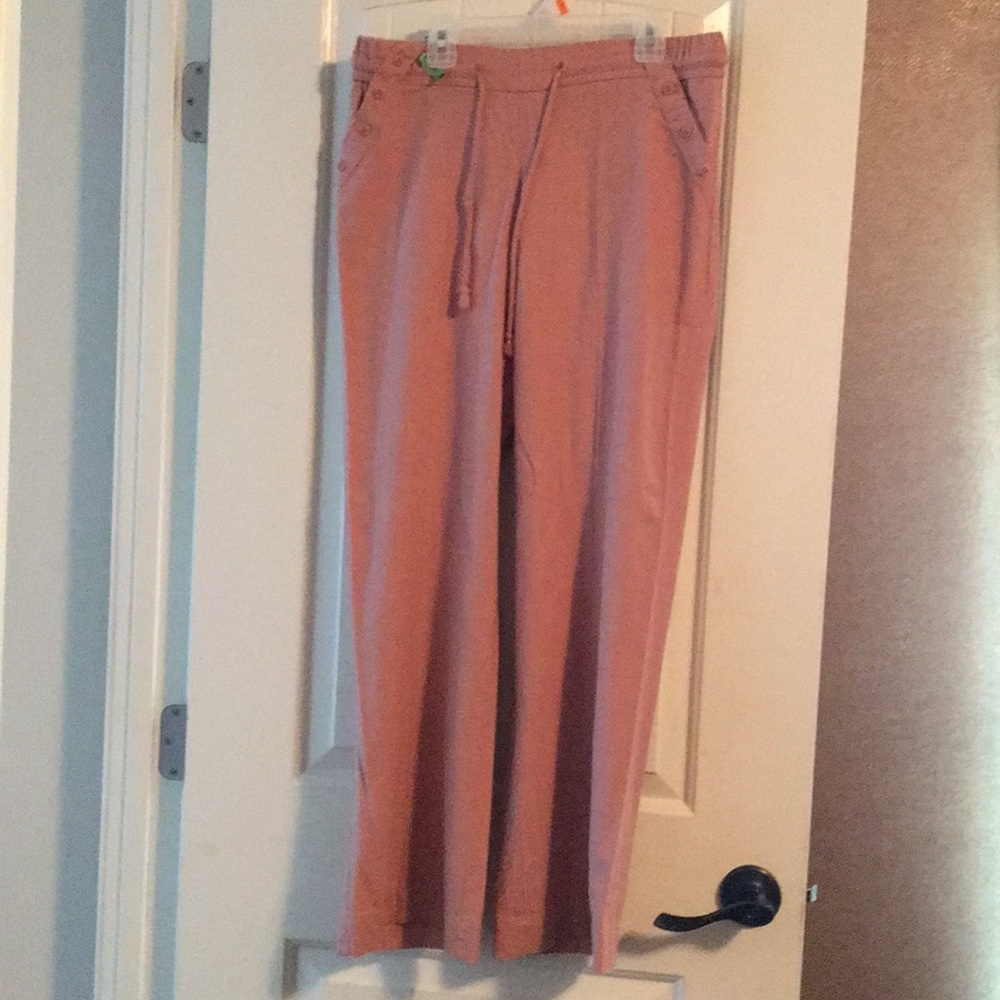 causal rust pants with pockets